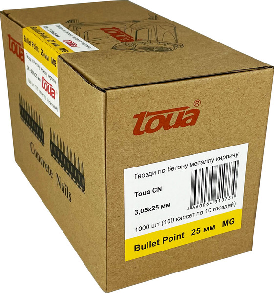 Изображение товара Гвозди для пистолета Toua CN MG bullet point 3.05x25мм / 30525stepMGBP (1000шт)