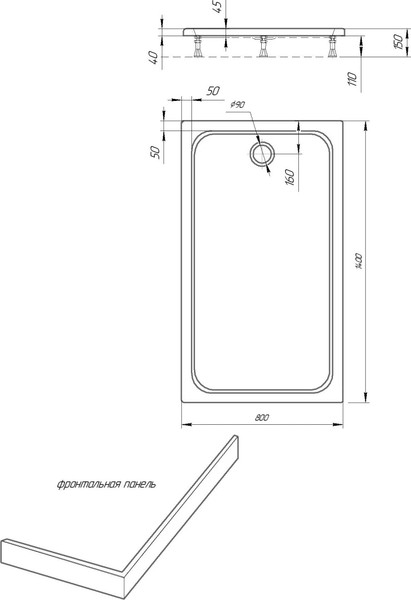 Изображение товара Душевой поддон Aquatek DPA-0000013 (без сифона)