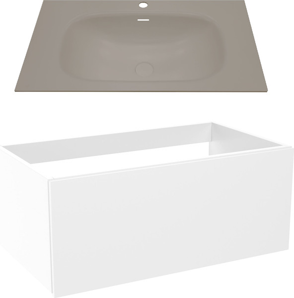 Изображение товара Тумба с умывальником ЗОВ Кито 80 / K80LW0MWM-M115G80 (белый матовый)