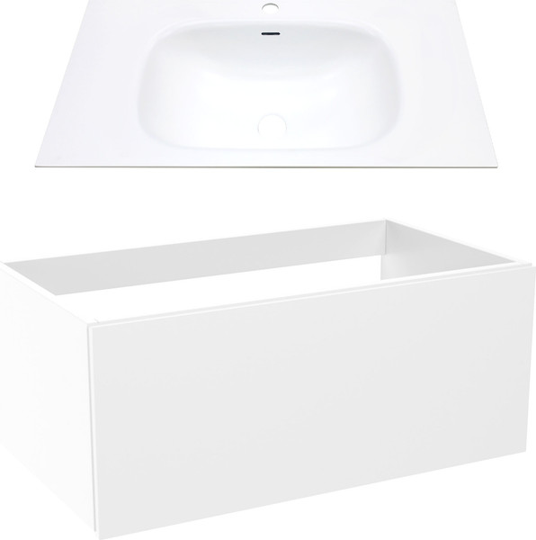 Изображение товара Тумба с умывальником ЗОВ Кито 100 / K100LW0MWM-M115W100 (белый матовый)