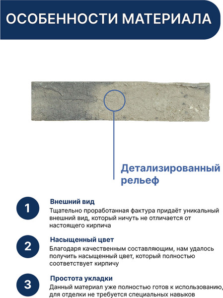 Изображение товара Декоративный камень бетонный Petra Клио 480