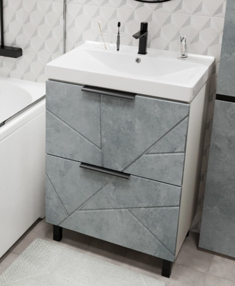 Изображение товара Тумба с умывальником Mixline Гранд 60 553026 + Luxe Fest 60 / FST60SLWB01