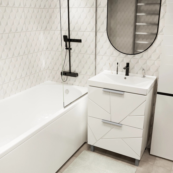 Изображение товара Тумба с умывальником Mixline Гранд 60 553025 + Luxe Fest 60 / FST60SLWB01