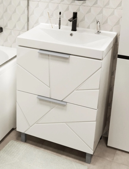 Изображение товара Тумба с умывальником Mixline Гранд 60 553025 + Luxe Fest 60 / FST60SLWB01