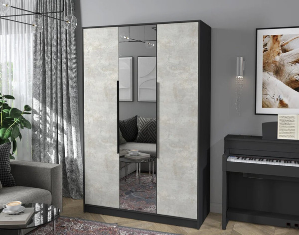 Изображение товара Шкаф Интерлиния Концепт КТ-Ш3з (бетон лайт/антрацит)