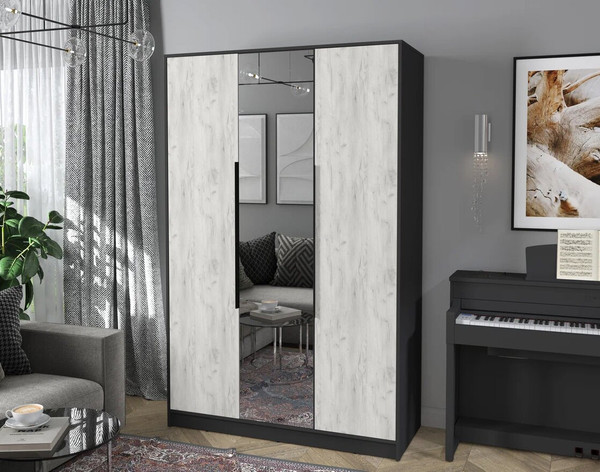 Изображение товара Шкаф Интерлиния Концепт КТ-Ш3з (дуб белый/антрацит)