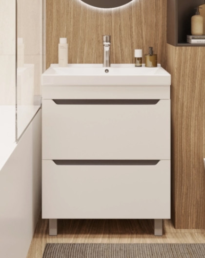 Изображение товара Тумба с умывальником Mixline Лайн-60 555470 + Luxe Fest 60 / FST60SLWB01