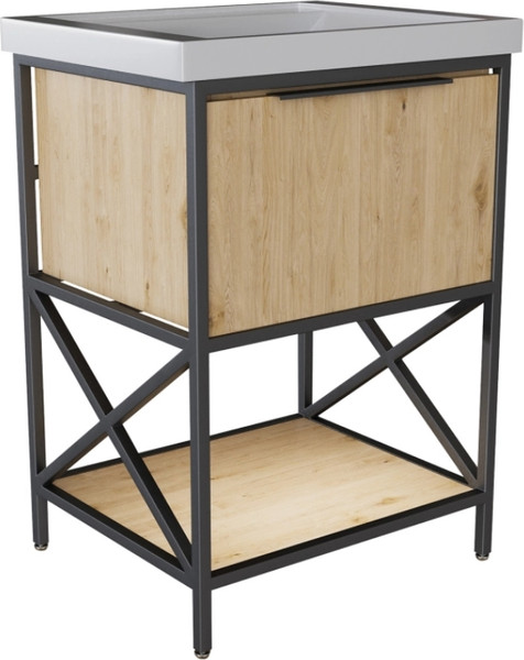 Изображение товара Тумба с умывальником Mixline Бруклин 60 548234 + Luxe Fest 60 / FST60SLWB01 (дуб бунратти)