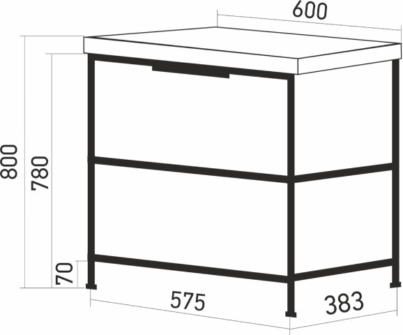 Изображение товара Тумба с умывальником Mixline Бруклин 60 548234 + Luxe Fest 60 / FST60SLWB01 (дуб бунратти)
