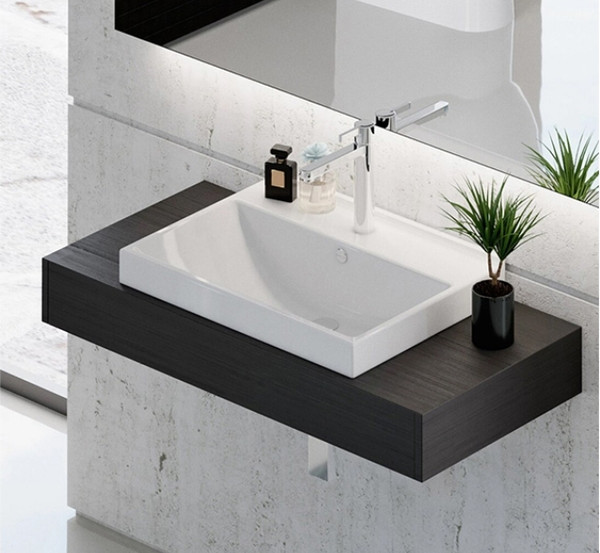 Изображение товара Тумба с умывальником Mixline Бруклин 60 548234 + Luxe Fest 60 / FST60SLWB01 (дуб бунратти)