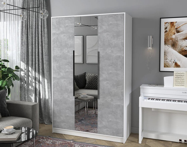 Изображение товара Шкаф Интерлиния Концепт КТ-Ш3з (бетон/белый платинум)