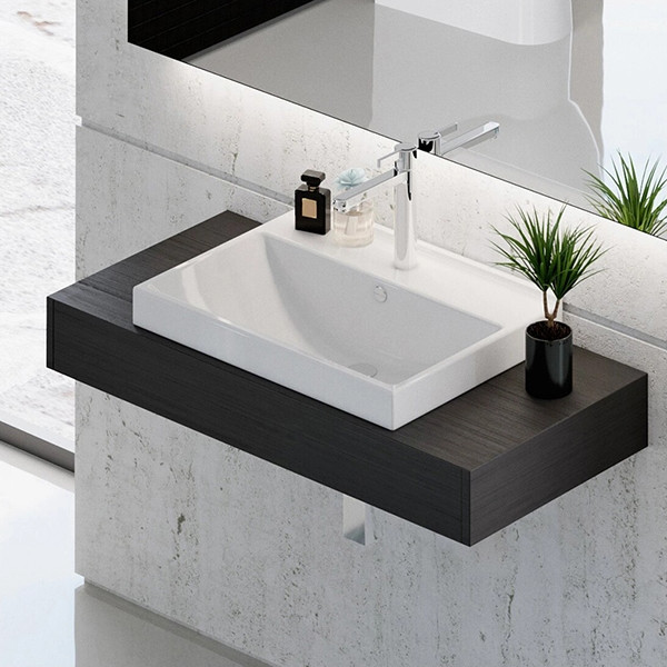 Изображение товара Тумба с умывальником Mixline Бруклин 60 548233 + Luxe Fest 60 / FST60SLWB01