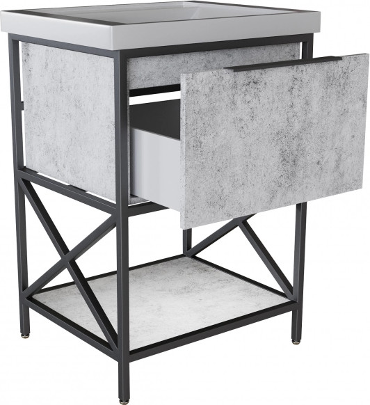 Изображение товара Тумба с умывальником Mixline Бруклин 60 548233 + Luxe Fest 60 / FST60SLWB01