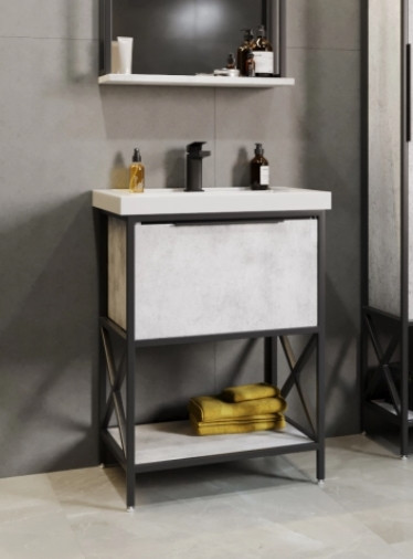 Изображение товара Тумба с умывальником Mixline Бруклин 60 548233 + Luxe Fest 60 / FST60SLWB01