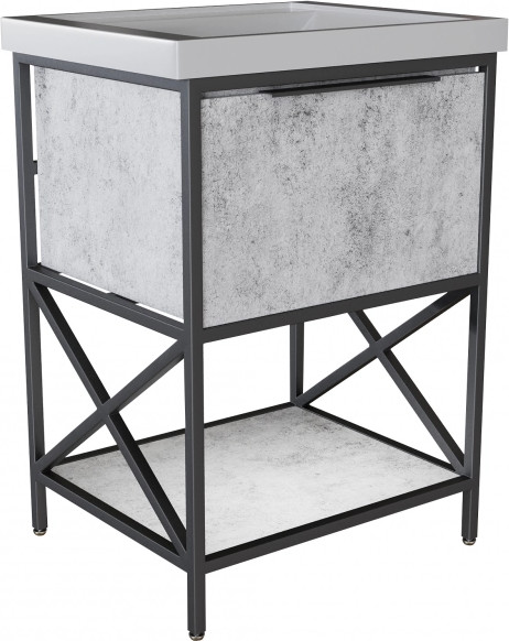 Изображение товара Тумба с умывальником Mixline Бруклин 60 548233 + Luxe Fest 60 / FST60SLWB01