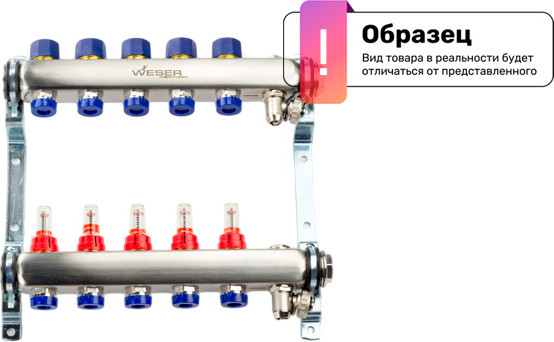 Изображение товара Коллектор отопления Weser 1" 10 отводов 600мм / 952018