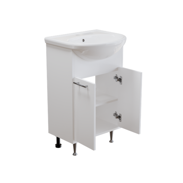 Изображение товара Тумба с умывальником Mixline АлАн-55 554982 + Уют 55 (белый)