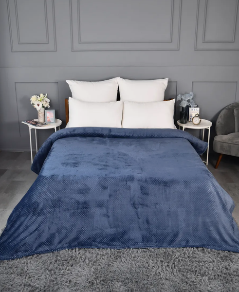 Изображение товара Покрывало Павлина Стразы синий 200x220