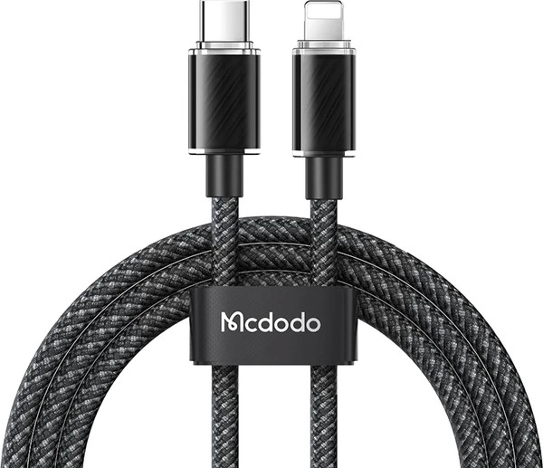 Изображение товара Кабель McDodo 36W Type-C to Lightning Transparent (1.2м, черный)
