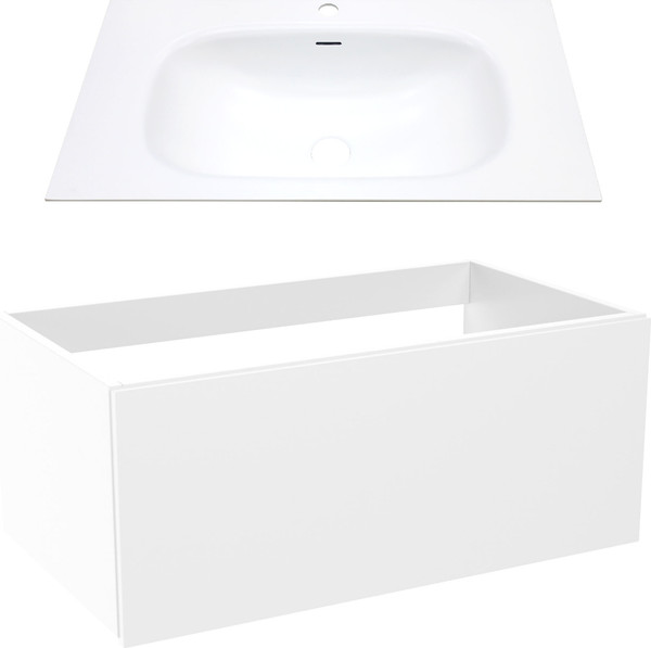 Изображение товара Тумба с умывальником ЗОВ Кито 80 / K80LW0MWM-M115W80 (белый матовый)