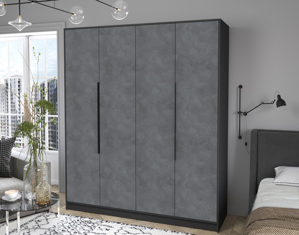 Изображение товара Шкаф Интерлиния Концепт КТ-Ш4 (бетон портленд/антрацит)