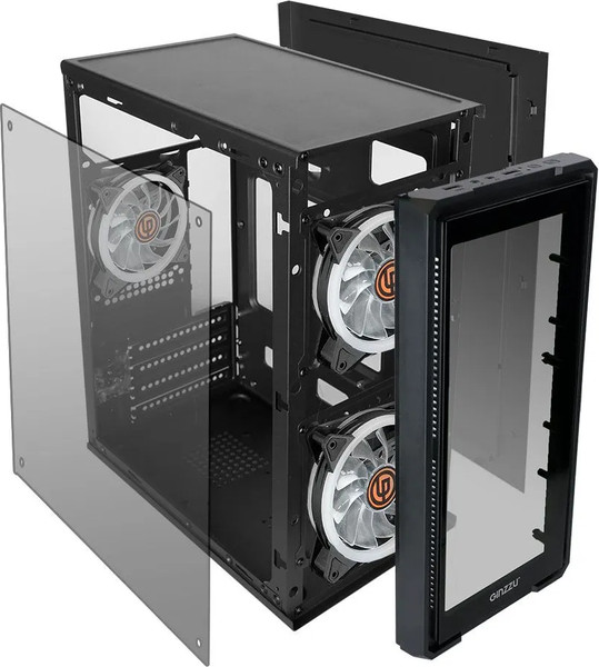 Изображение товара Корпус для компьютера Ginzzu B175 (черный)