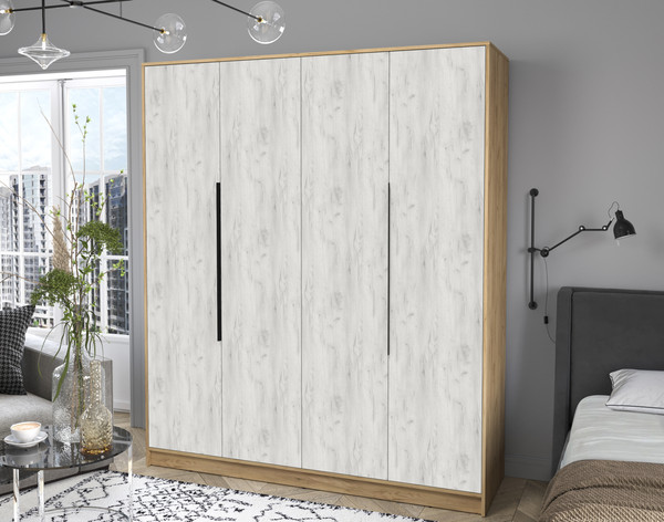 Изображение товара Шкаф Интерлиния Концепт КТ-Ш4 (дуб белый/дуб золотой)