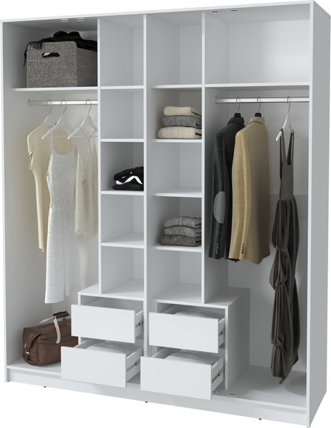 Изображение товара Шкаф Интерлиния Концепт КТ-Ш4з (персидский жемчуг/белый платинум)