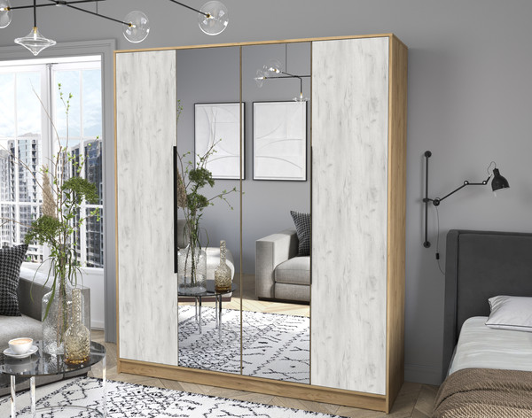 Изображение товара Шкаф Интерлиния Концепт КТ-Ш4з (дуб белый/дуб золотой)