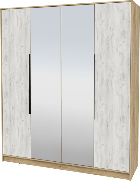 Изображение товара Шкаф Интерлиния Концепт КТ-Ш4з (дуб белый/дуб золотой)