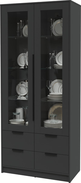 Изображение товара Шкаф с витриной Interline Концепт КТ-ШВ2 (антрацит/антрацит)