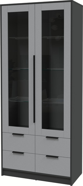 Изображение товара Шкаф с витриной Interline Концепт КТ-ШВ2 (серебро/антрацит)