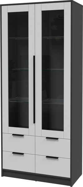 Изображение товара Шкаф с витриной Интерлиния Концепт КТ-ШВ2 (серый/антрацит)
