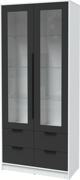 Изображение товара Шкаф с витриной Interline Концепт КТ-ШВ2 (антрацит/белый платинум)