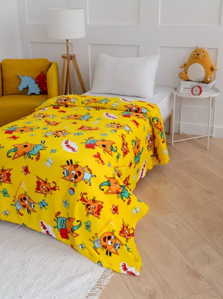 Изображение товара Плед Павлинка Три Кота желтый 150x100