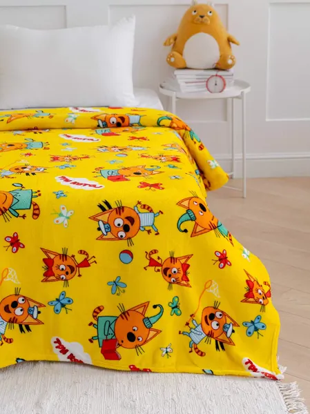 Изображение товара Плед Павлинка Три Кота желтый 150x100