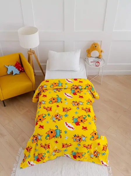 Изображение товара Плед Павлинка Три Кота желтый 150x100