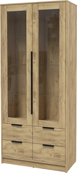 Изображение товара Шкаф с витриной Интерлиния Концепт КТ-ШВ2 (дуб золотой/дуб золотой)