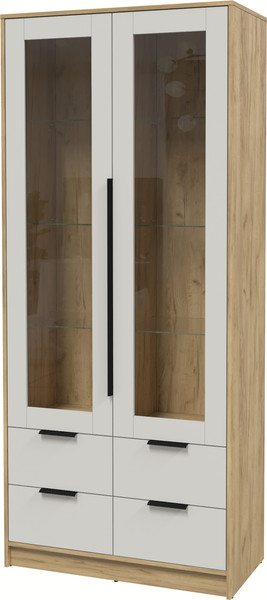 Изображение товара Шкаф с витриной Interline Концепт КТ-ШВ2 (персидский жемчуг/дуб золотой)