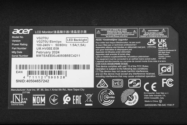 Изображение товара Монитор Acer VG270UEbmiipx (UM.HV0CD.E02)