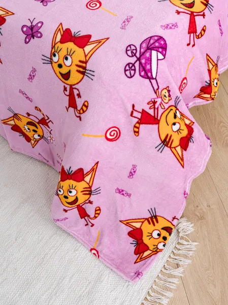 Изображение товара Плед Павлинка Три Кота Карамелька розовый 150x100