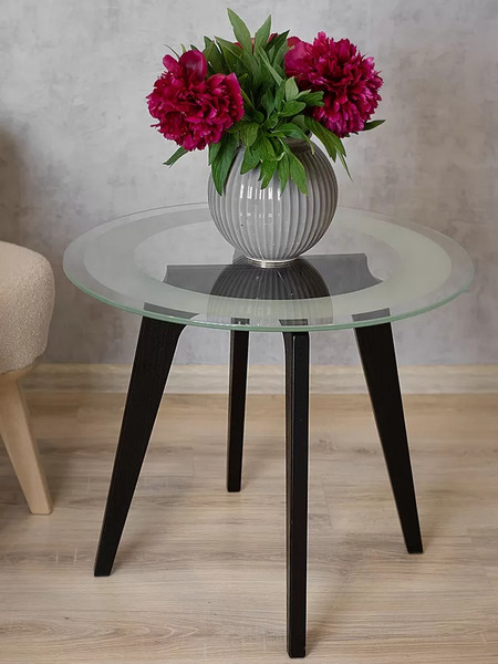 Изображение товара Журнальный столик Мебелик Рилле 447 (черный/стекло прозрачное)