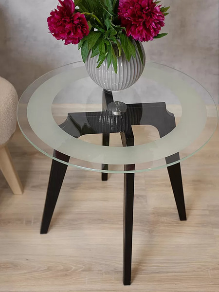 Изображение товара Журнальный столик Мебелик Рилле 447 (черный/стекло прозрачное)