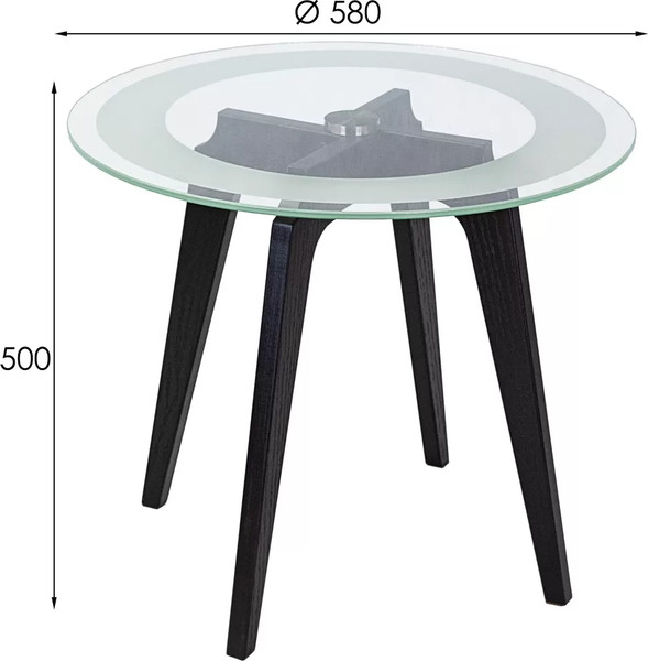 Изображение товара Журнальный столик Мебелик Рилле 447 (черный/стекло прозрачное)