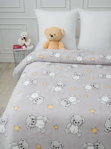 Изображение товара Плед Павлинка Медвежата серые 150x100