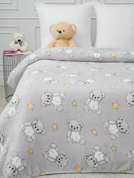 Изображение товара Плед Павлинка Медвежата серые 150x100