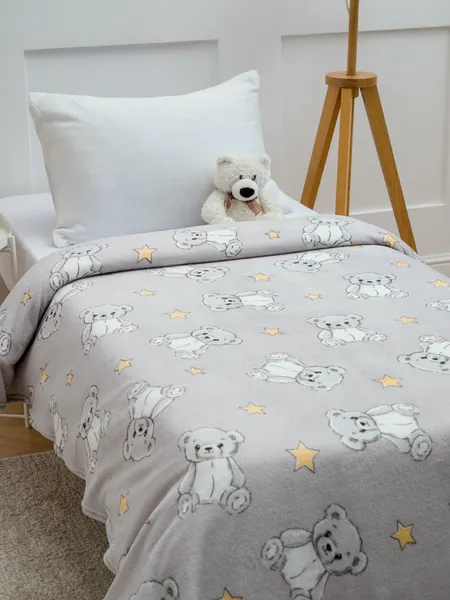 Изображение товара Плед Павлинка Медвежата серые 150x100