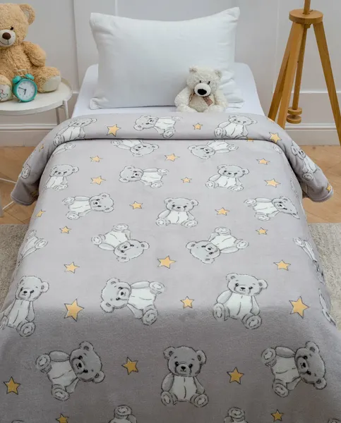 Изображение товара Плед Павлинка Медвежата серые 150x100