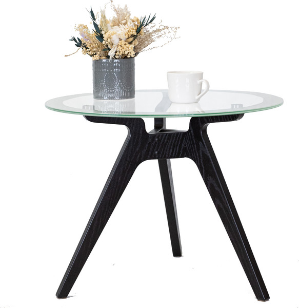 Изображение товара Журнальный столик Мебелик Рилле 449 (черный/стекло прозрачное)