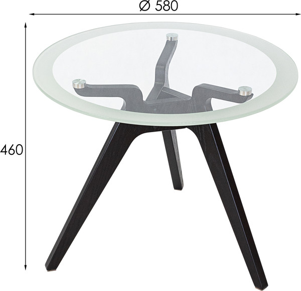 Изображение товара Журнальный столик Мебелик Рилле 449 (черный/стекло прозрачное)